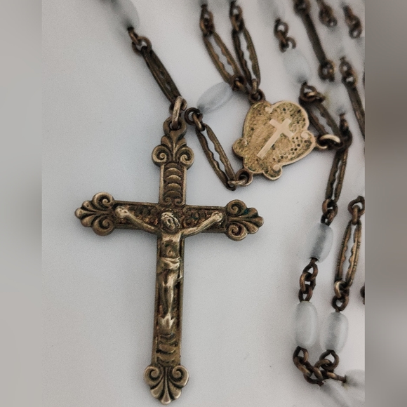 Antique Catholic Brass Rosary - Picture 4 of 15